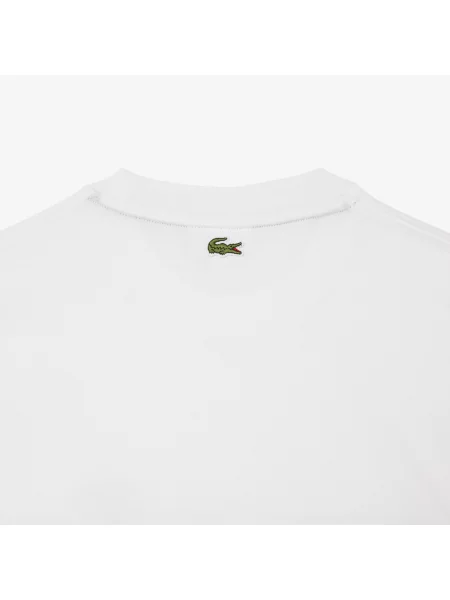 Lacoste Koszulka Z Nadrukiem I Haftem biały