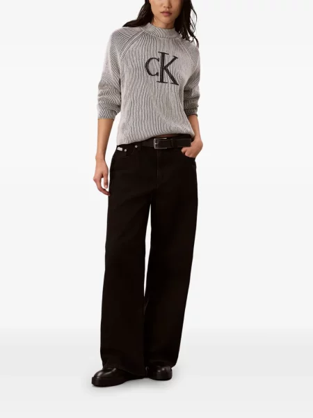 Pulover Calvin Klein cu autograf negru