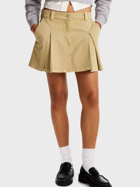 Джинсовая юбка Tommy Jeans бежевая