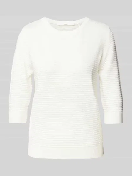 Sweter z dzianiny z rękawem o dł. Lanius biały