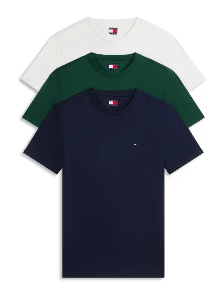 Tommy Jeans Tricou bleumarin / verde alb
