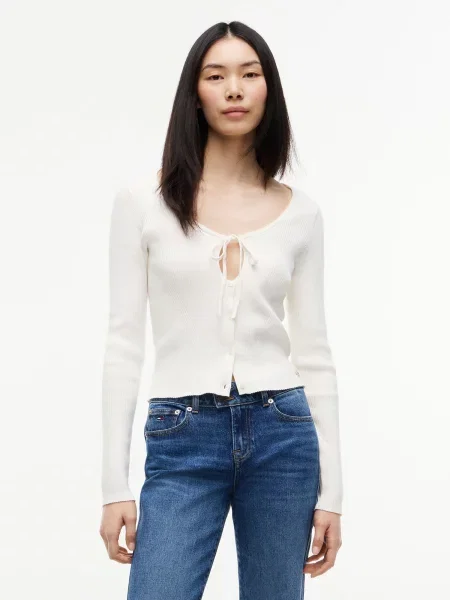Tommy Jeans Kardigán biela