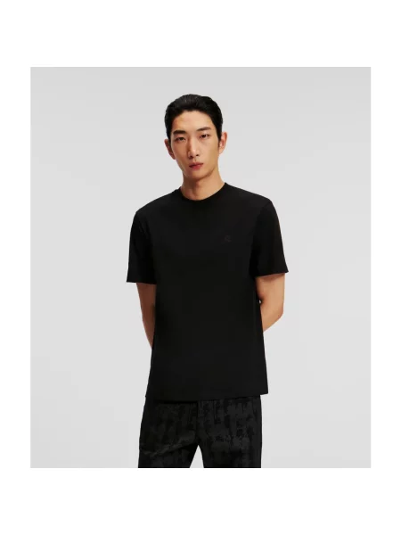 Karl Lagerfeld t-shirt gładki czarny