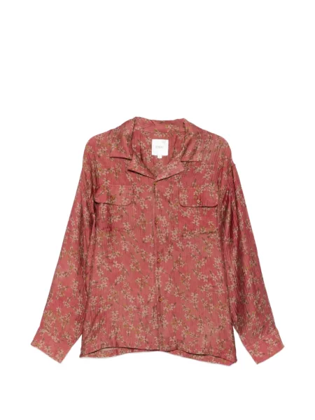 Cămașă Found cu model floral cu imagine roz