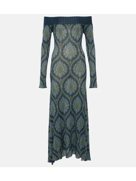 Rochie midi Etro cu imagine până la genunchi de costum albastru