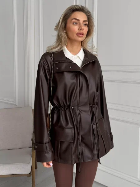 Тренч Jadone Fashion коричневый