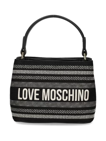 Geantă Love Moschino cu broderie negru