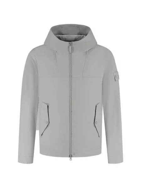 Geacă Stone Island cu glugă cu strasuri gri
