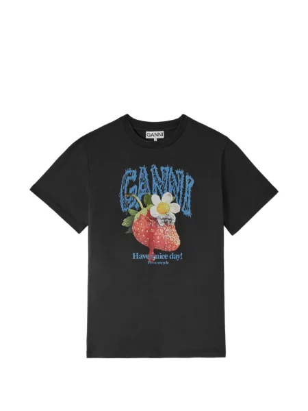 Tricou Ganni cu imagine negru