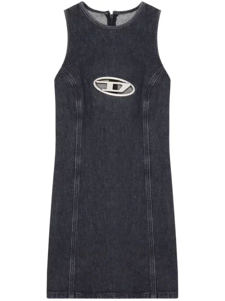 Rochie din denim Diesel de costum gri