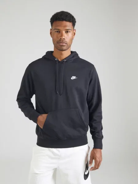 Nike Sportswear Mikina Club Fleece čierna biela