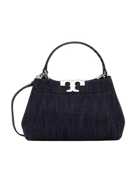 Tory Burch torebka jeansowa Eleanor niebieska