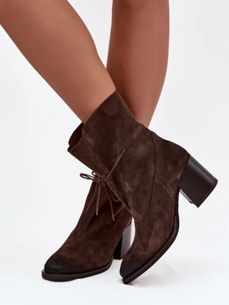 Botine Zazoo din piele maro