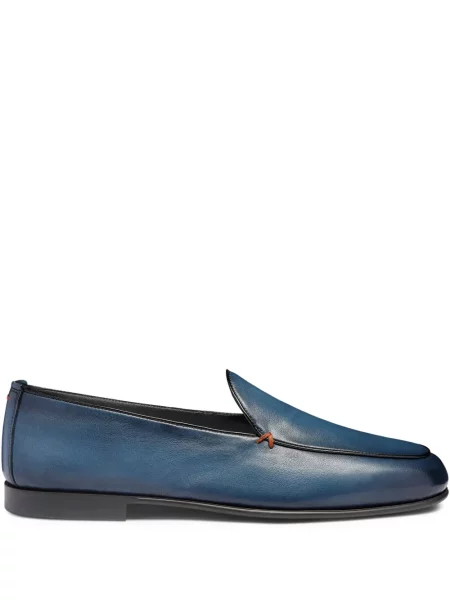 Pantofi loafer Santoni din piele albastru