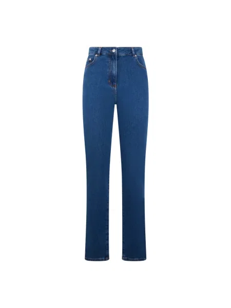 Jeansy skinny Moschino z wysoką talią niebieskie
