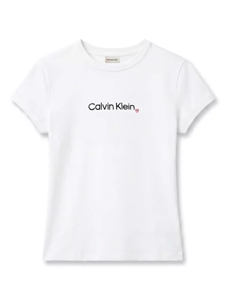Majica Calvin Klein Jeans s uzorkom srca bijela