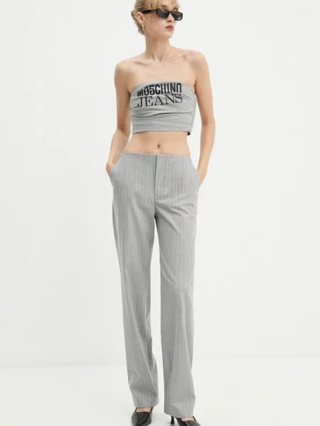 Шерстяной топ Moschino Jeans серый