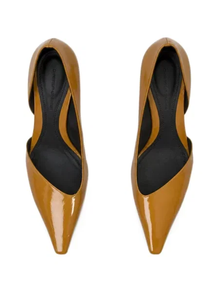 Pantofi cu toc Christopher Esber din piele de lac maro