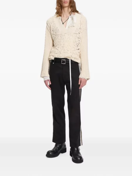 Pantaloni Ann Demeulemeester cu dungi negru