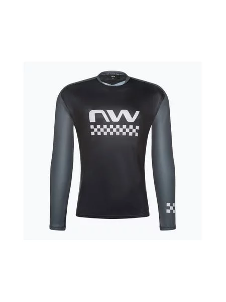 Велофутболка Northwave Edge LS 19 чорно-сіра сіра