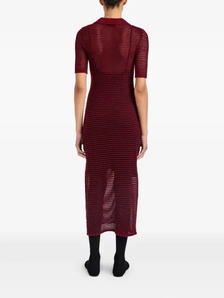 Костюм миди рокля Proenza Schouler White Label на райета до коляното бяло