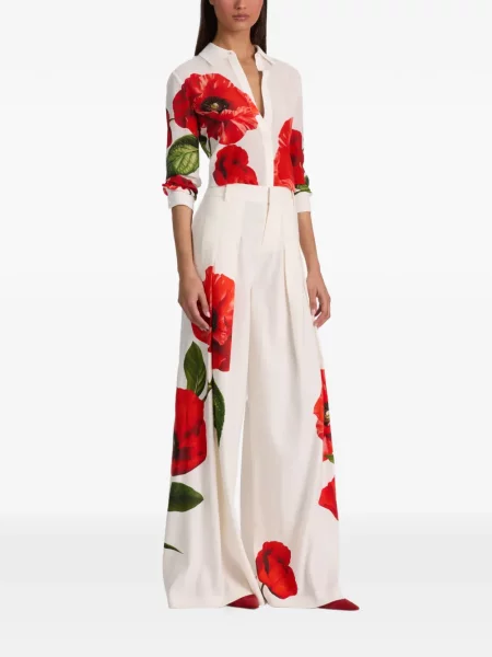 Pantaloni Alice + Olivia alb