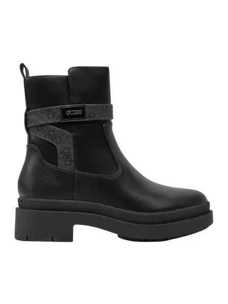 Lniane botki Guess czarne