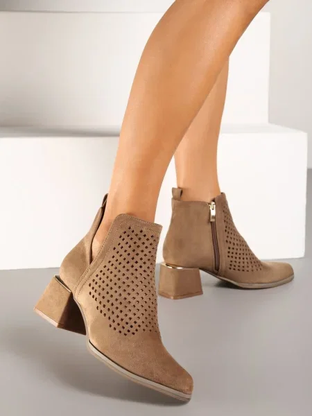 Botine închis bej