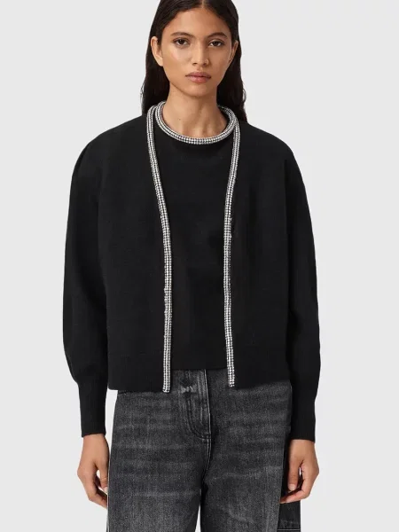 AllSaints cardigan din lână ODELL negru