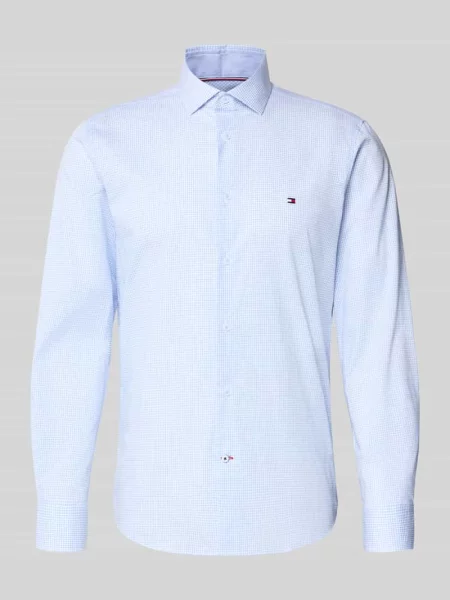 Koszula casualowa o kroju slim fit z mieszanki bawełny Tommy Hilfiger Tailored błękitna