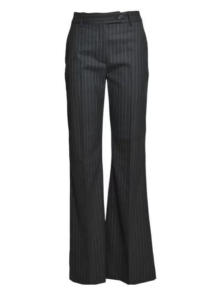 Spodnie True Royal w paski dzwony szare