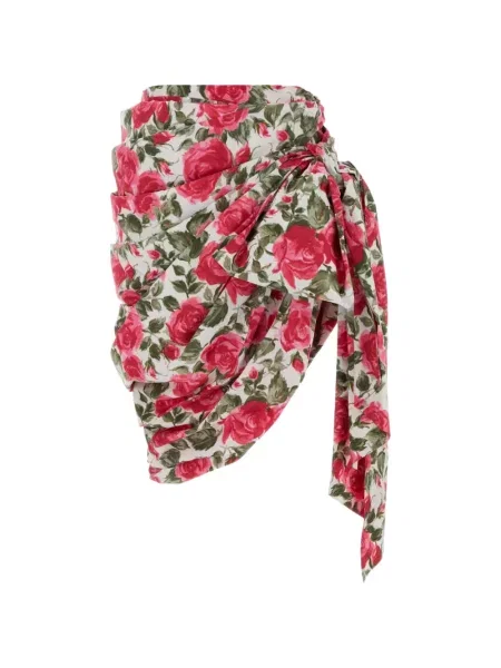 Fusta mini Chloé cu model floral cu imagine drapată roșu