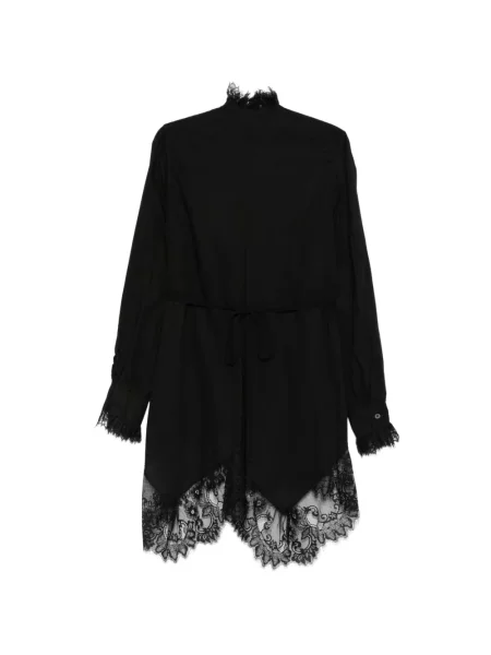 Πουκάμισο Ann Demeulemeester με βολάν με δαντέλα μαύρο