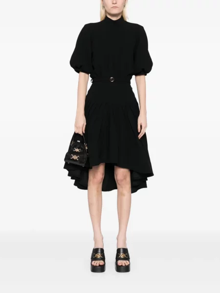 Rochie mini Saiid Kobeisy din crep scurtă de costum negru