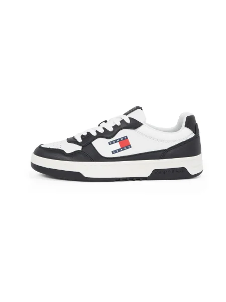 Tommy Jeans Sneakers New Tjm Cupsole Leather Ess Alb negru