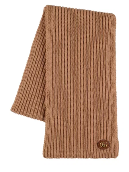 Vlnený šál Gucci béžová