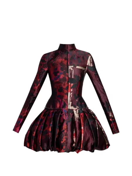 Rochie Erdem cu model floral cu imagine roșu