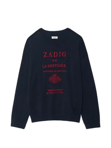 Pulover Zadig&voltaire cu decolteu rotund albastru