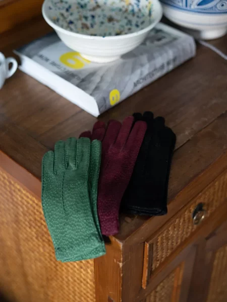 Mănuși La Portegna din piele negru