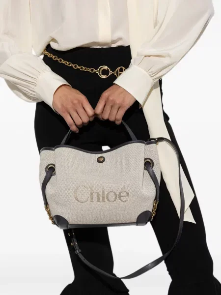 Geantă shopper Chloé din piele cu imagine