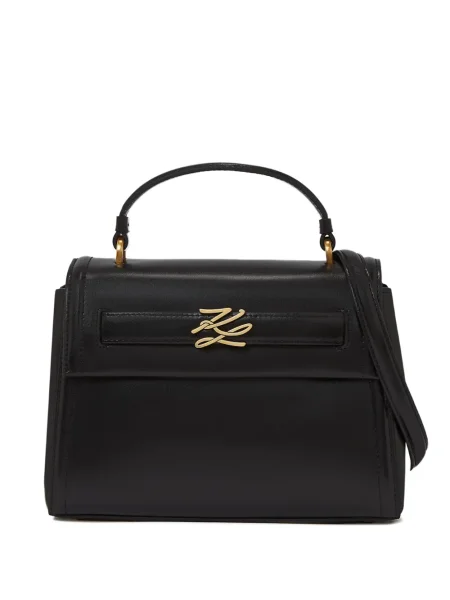 Malá kabelka satchel Karl Lagerfeld K/Autograph s autogramem černá