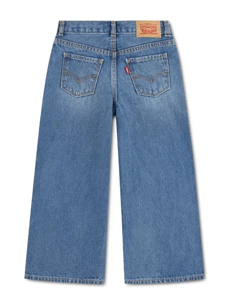 Levi's blugi wide leg pentru copii EMBROIDERED HIGH RISE BAGG albastru