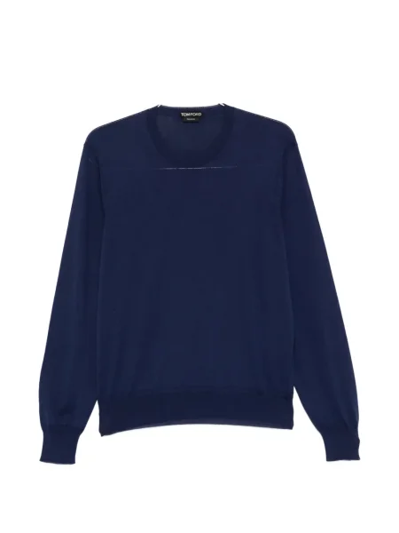 Pulover Tom Ford cu decolteu rotund lung albastru