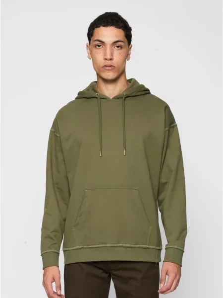 Суичър с качулка Urban Classics сиво