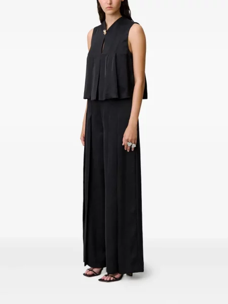 Bluzka Claudie Pierlot w kwiatki plisowana czarna