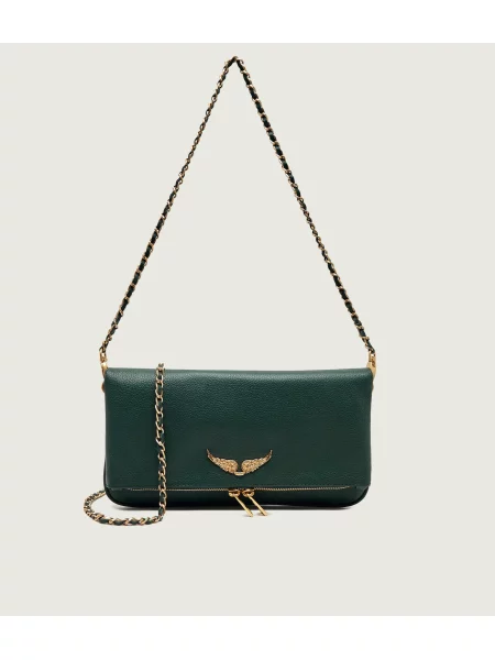 Zadig&Voltaire De piele geantă pe umăr Rock verde