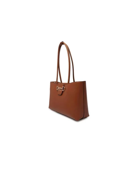 Guess torebka tote z imitacji skóry JANIE brązowa