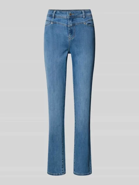 Jeansy o kroju slim fit z z tyłu Christian Berg Woman niebieskie