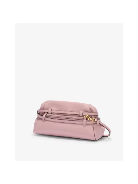 Kopertówka Moschino skórzana wiązana różowa