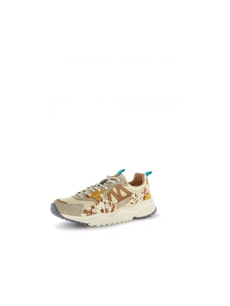 Sneakersy Flower Mountain zamszowe w kwiatki beżowe